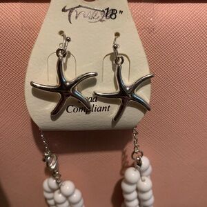 New Beautiful Statement Starfish Necklace and earrings set. Great for summer!!